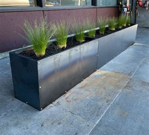 metal planter box long|metal rectangular planter boxes.